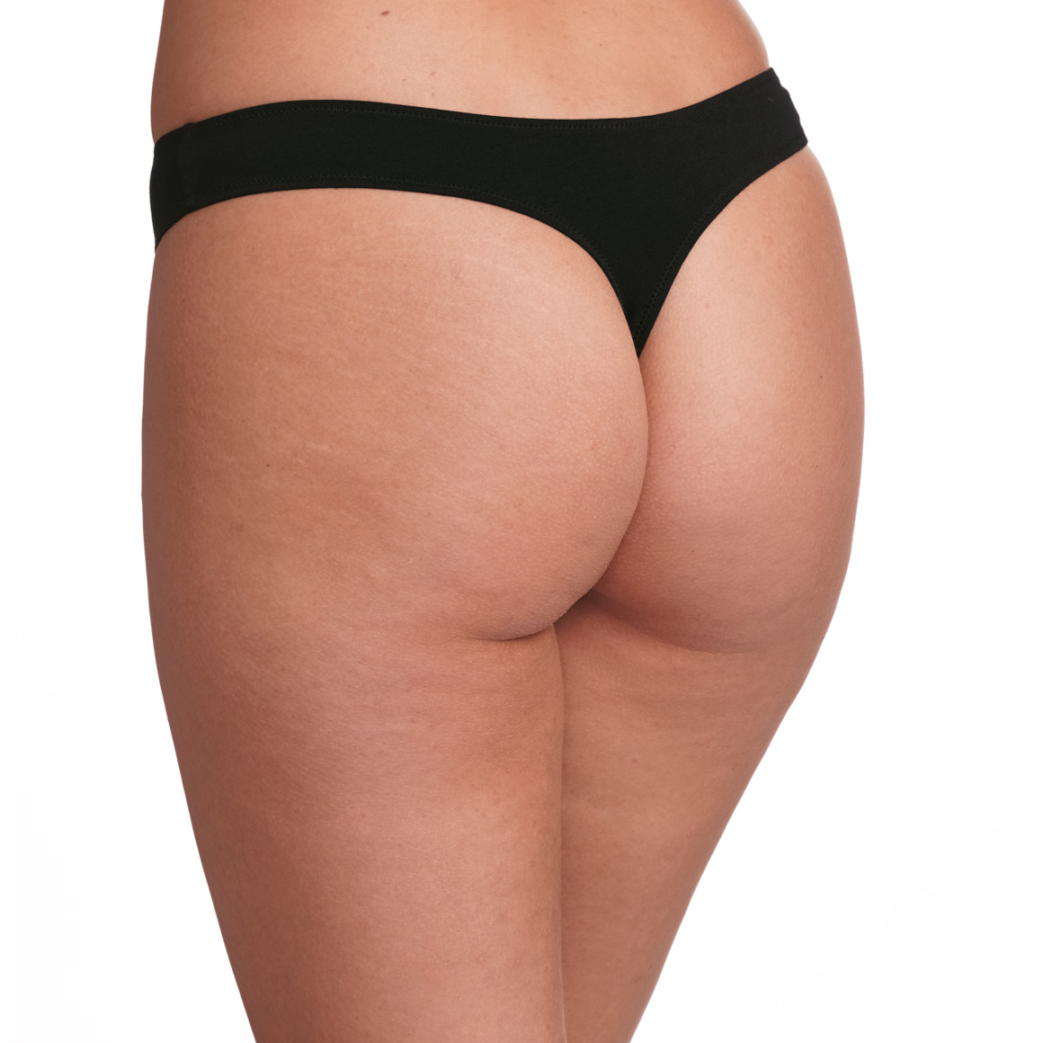 Gina Benotti 3 Damen Strings aus Baumwolle schwarz / hellgrau / hellrosa