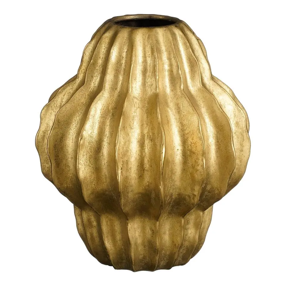 Mica Decorations Altea Vaas - H28 x Ø24,5 cm - Keramiek - Goud