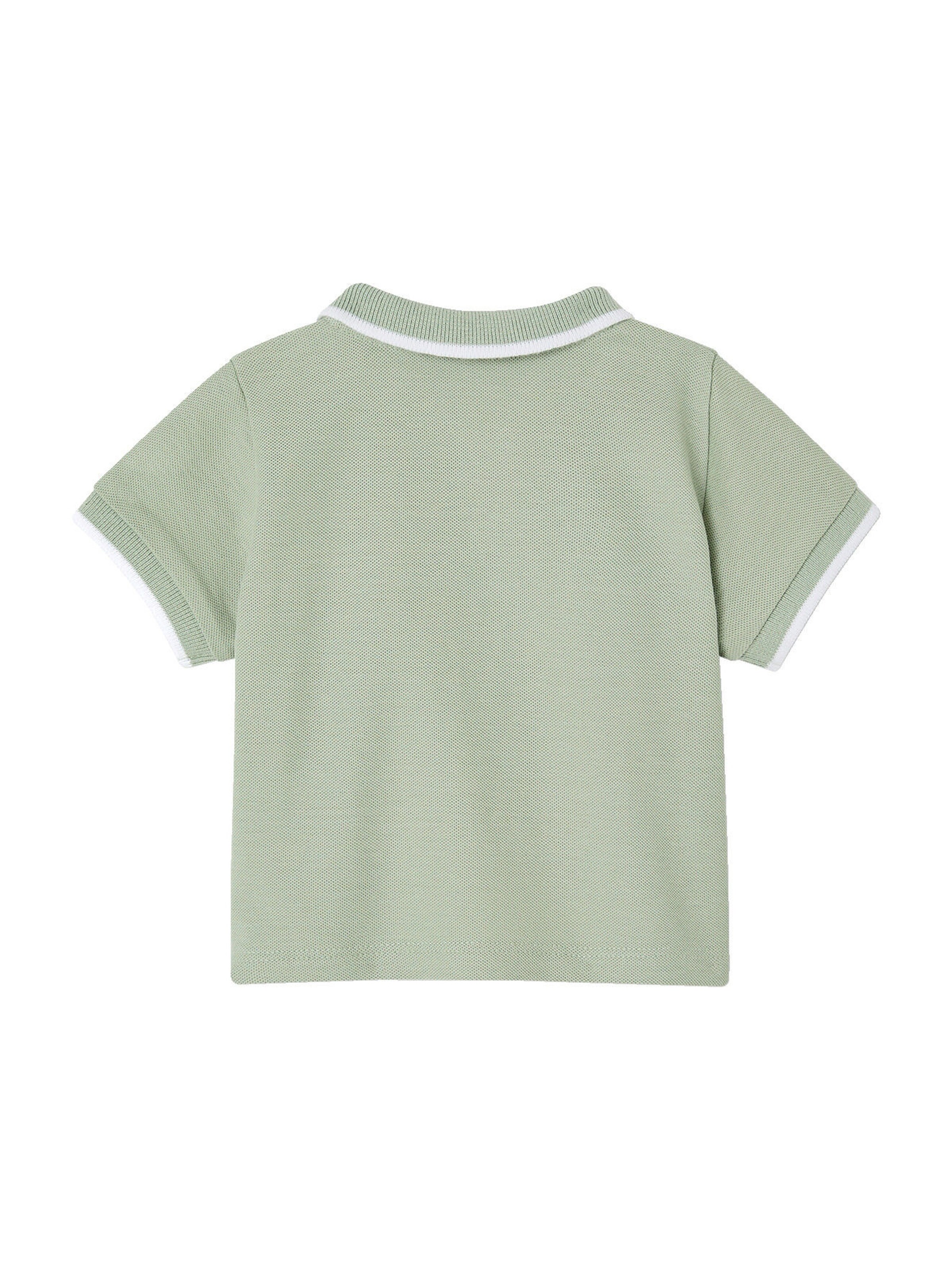 Vertbaudet Jungen Baby Poloshirt mit Stickerei salbeigrün
