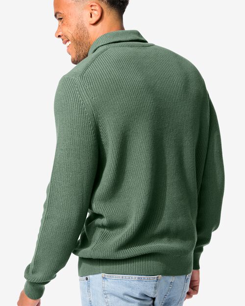 pull-over câblé pour hommes vert