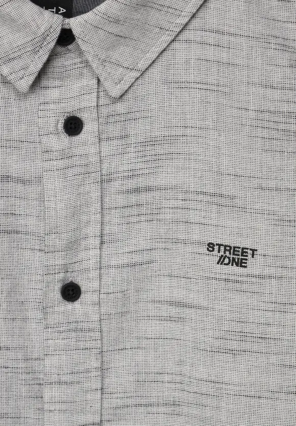 Melange Hemd - stone grey melange
