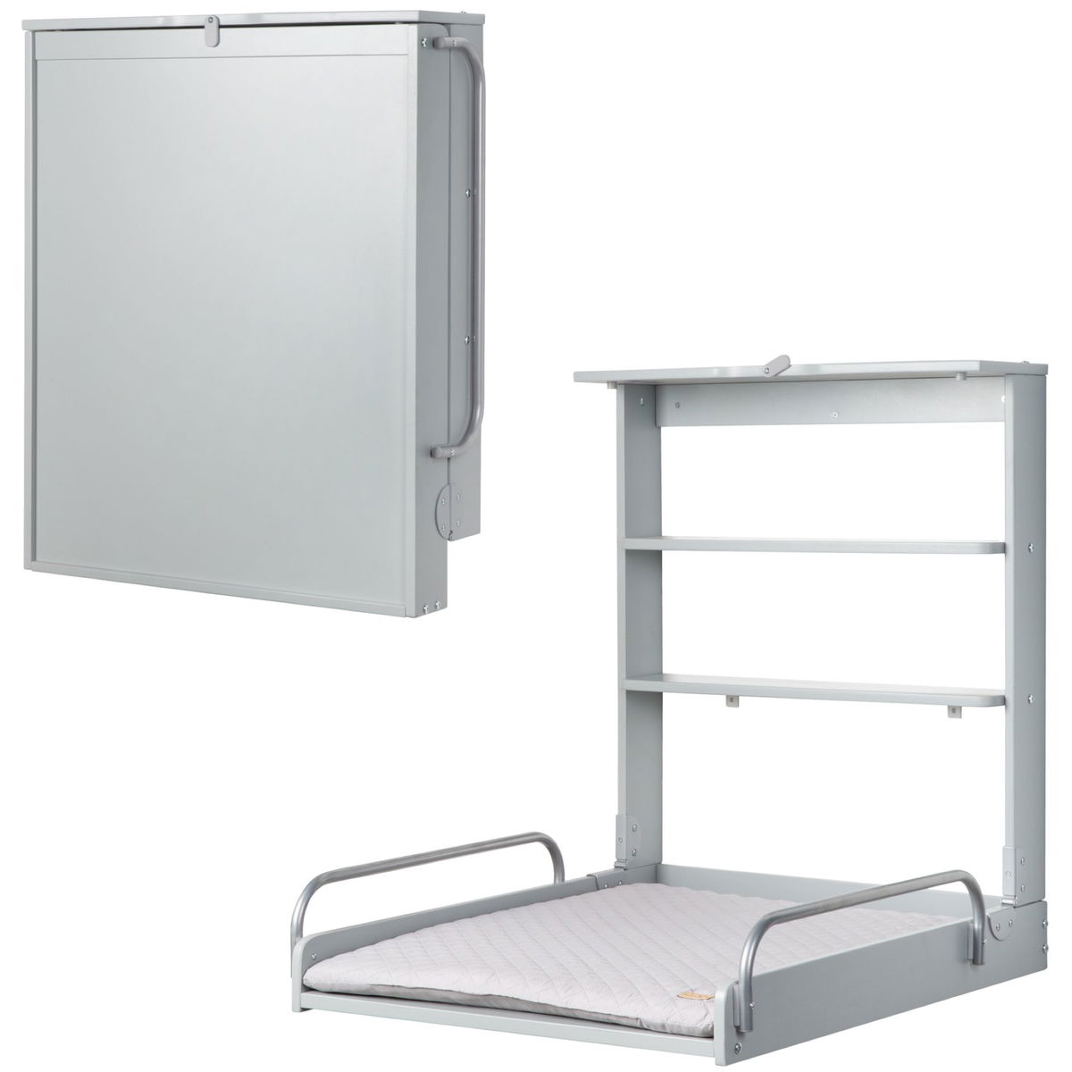 robaroba   Wandwickelregal mit Wickelauflage taupe