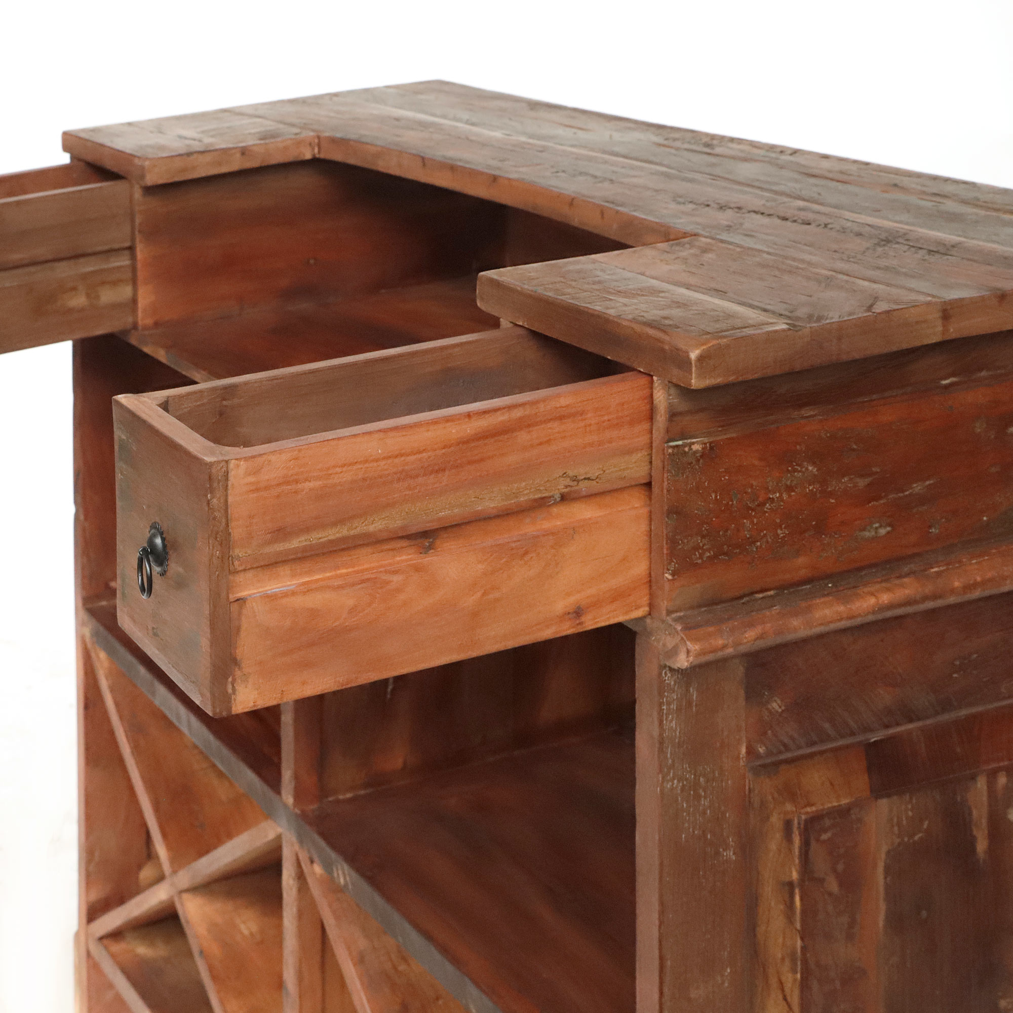 Thekenanrichte 'Boulden', aus recyceltem Holz, B 120 cm, H 109 cm, L 50 cm von fischer's lagerhaus
