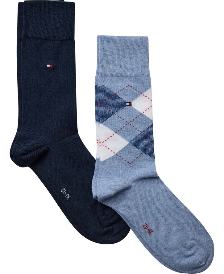Tommy Hilfiger TH MEN SOCK CHECK 2P Grå