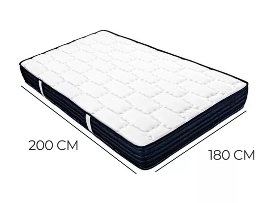 Matelas réversible DIAZ 180x200 cm, en mousse haute densité, indépendance du couchage, face été/hiver, épaisseur 20 cm