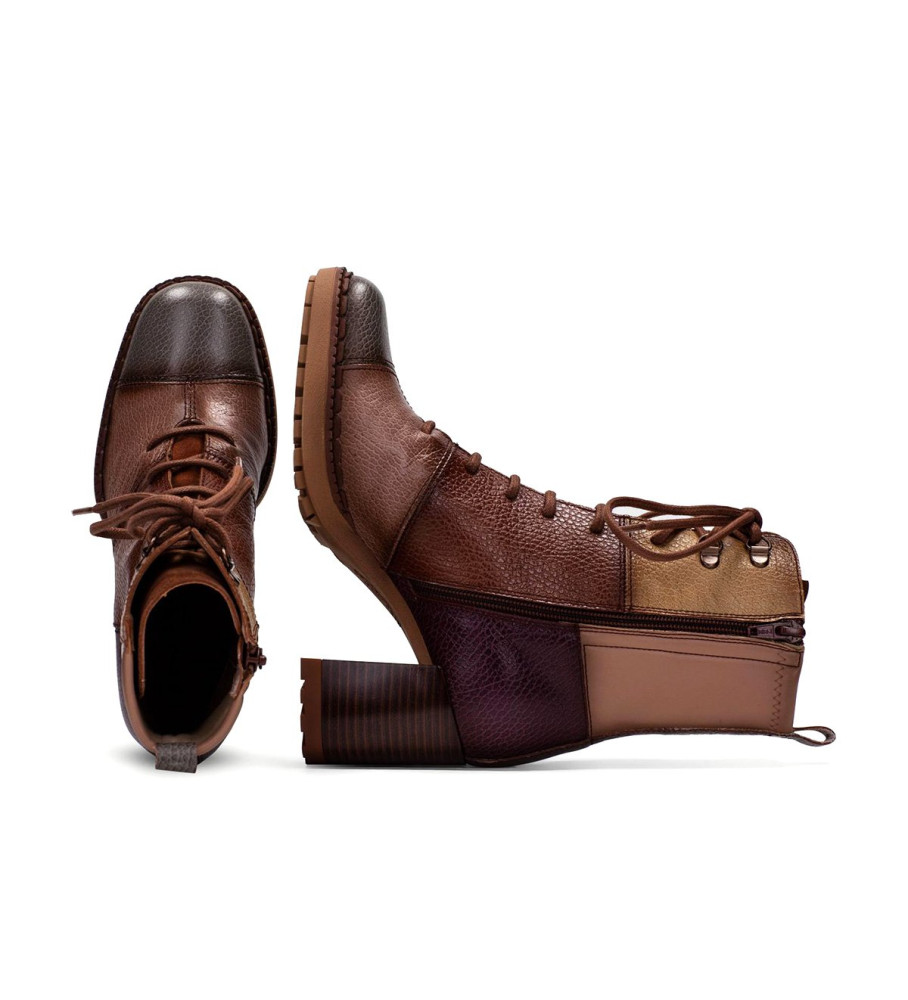 Botas de cano curto Hispanitas Michelle em couro marrom - Salto de 7 cm -