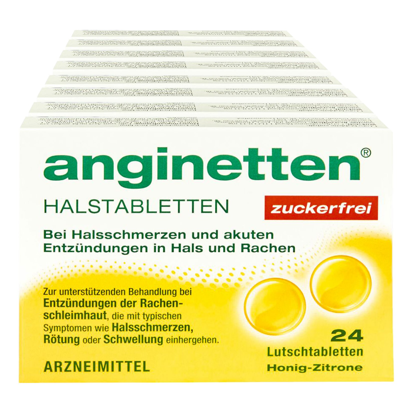 Anginetten dolo akut Honig-Zitrone zuckerfrei 24 Stück, 8er Pack
