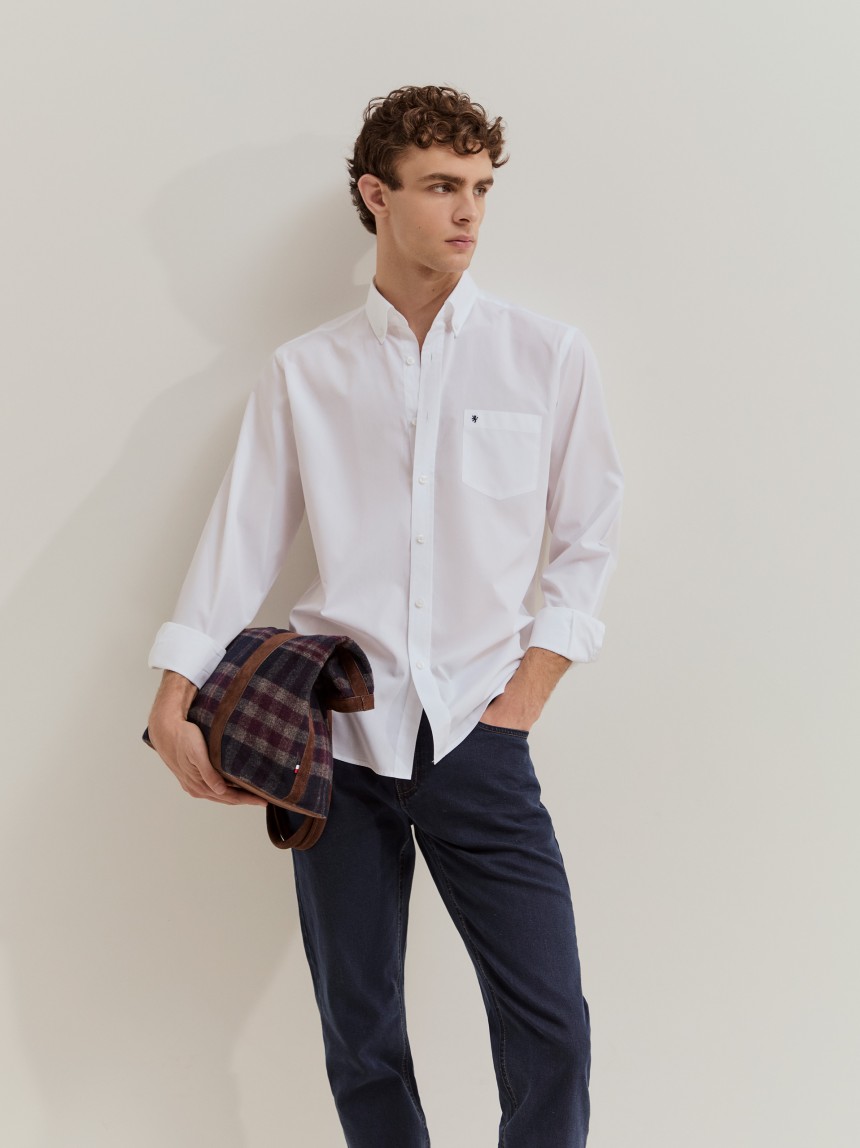 Camisa regular fit de algodão