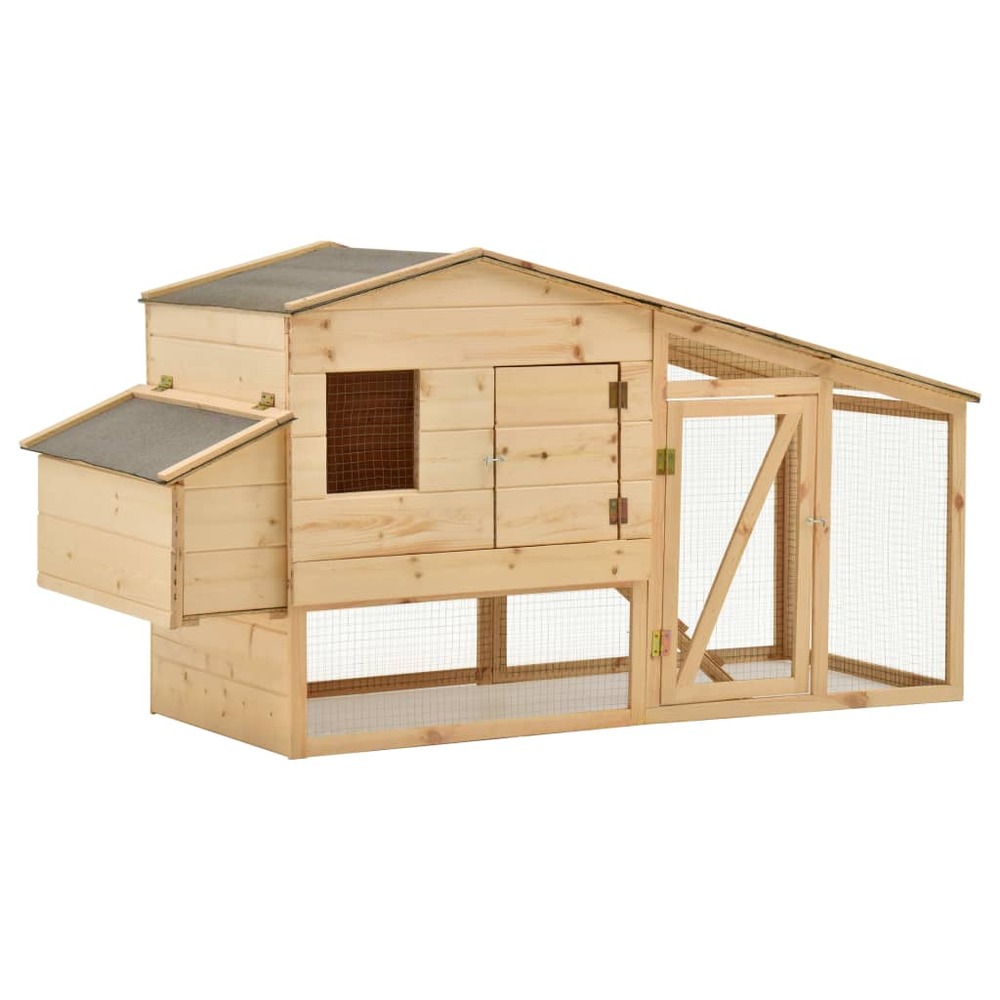 Poulailler bois de pin massif 178x67x92 cm