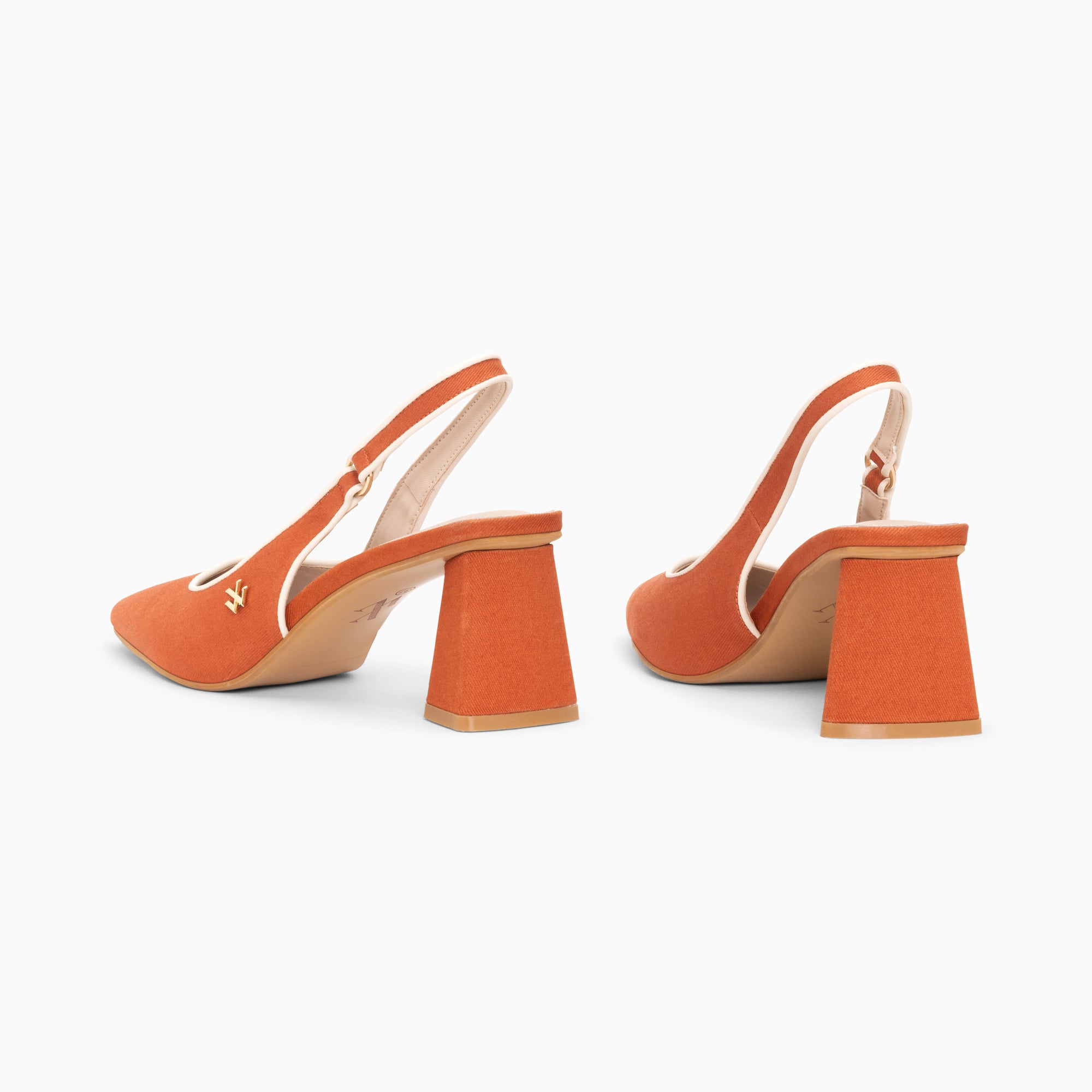 Escarpins-Escarpins slingback Lara orange à bout pointu
