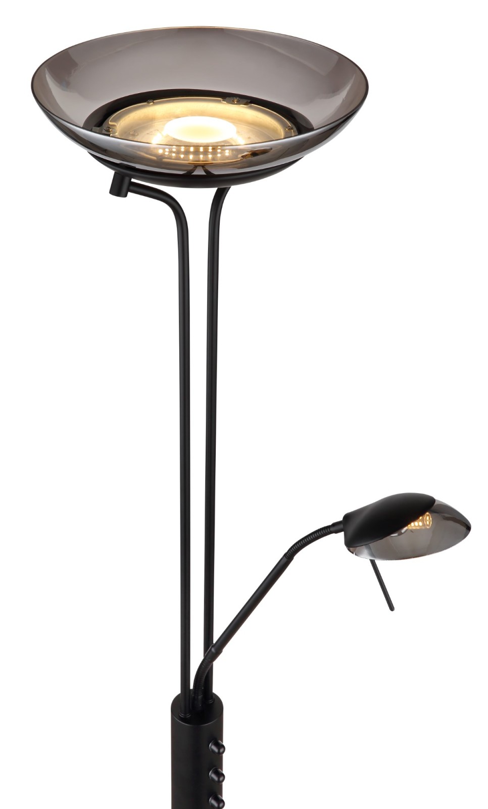 LED-Deckenfluter - schwarz-matt - mit Flexarm