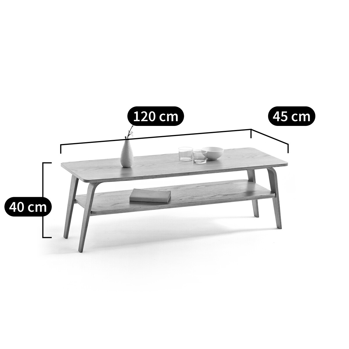 LA REDOUTE INTERIEURS<br>Mesa de centro, tampo duplo, Miji