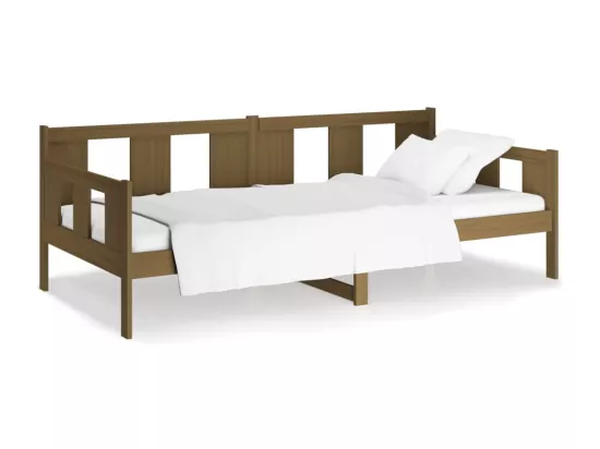 Lit de jour sans matelas marron miel bois pin massif 90x190 cm