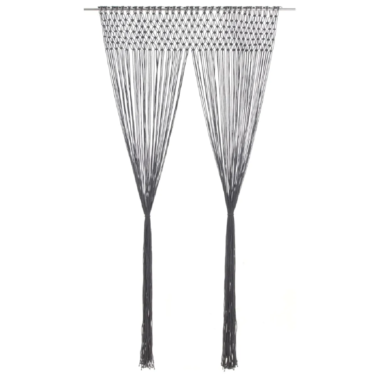 vidaXL Rideau en Macramé Anthracite