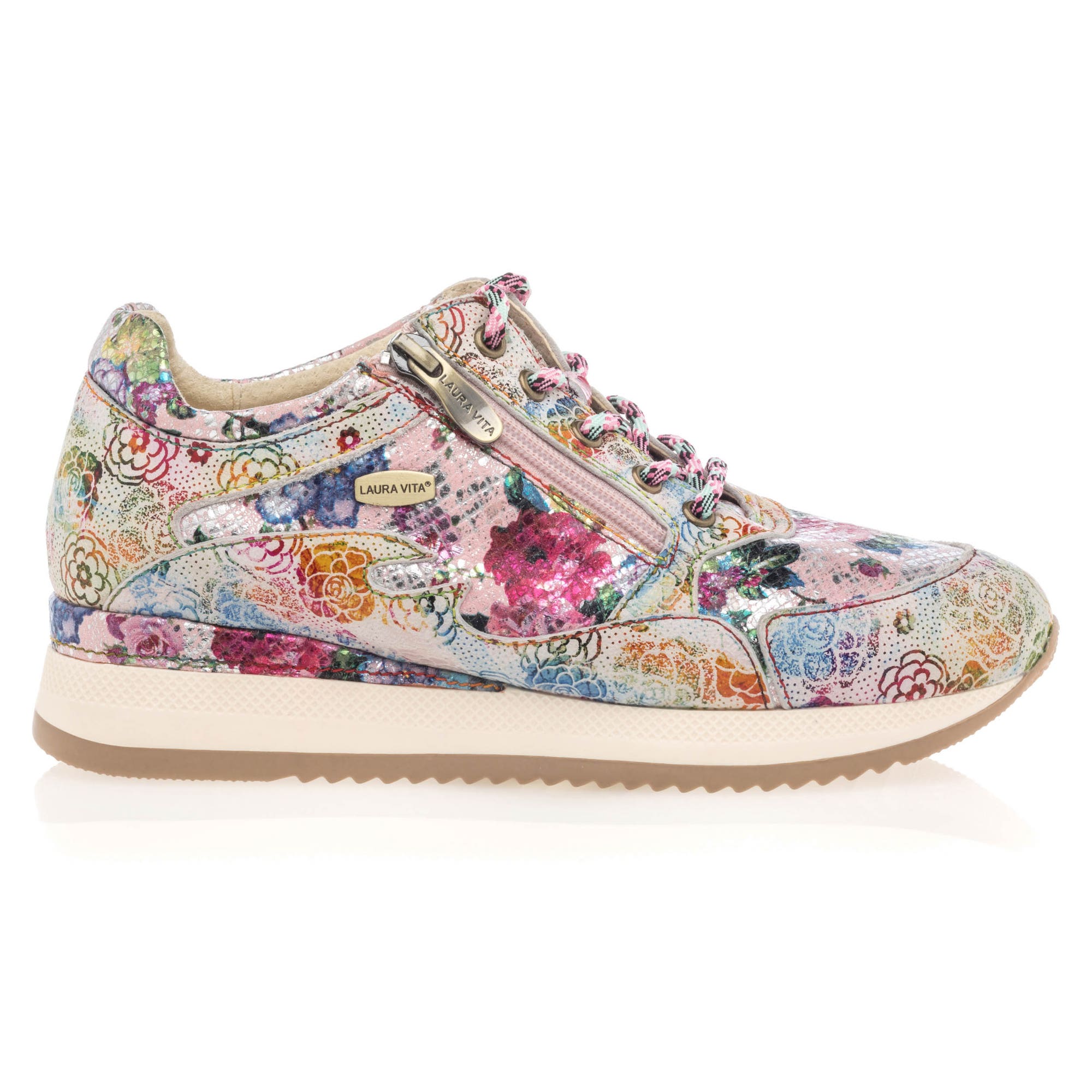 Baskets basses Femme en cuir rose