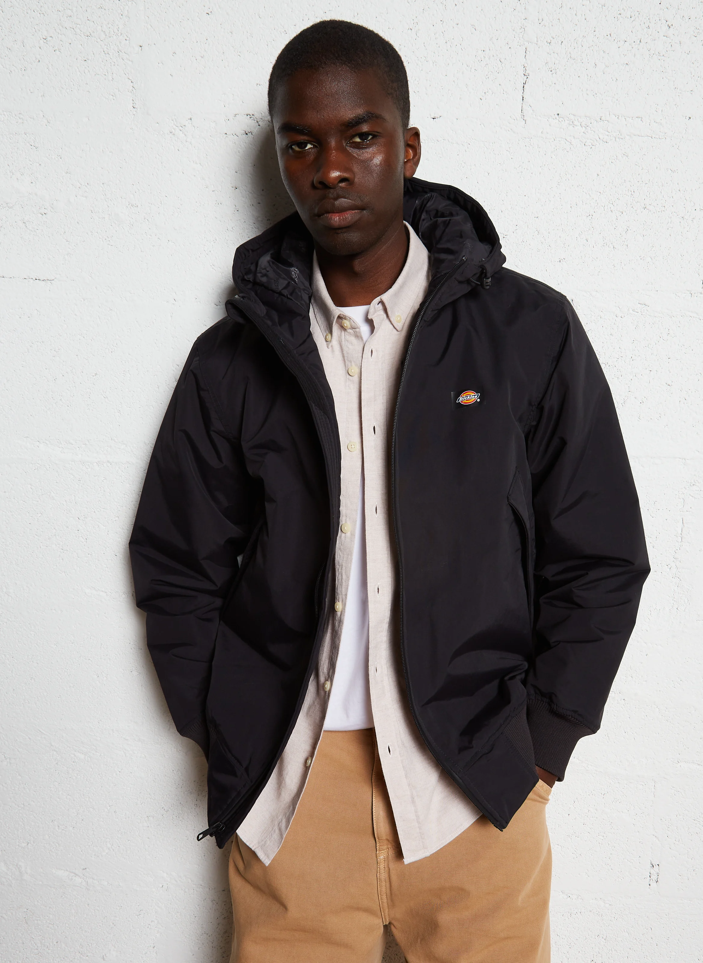 NEW SARPY - Parka droite col montant à capuche | Noir