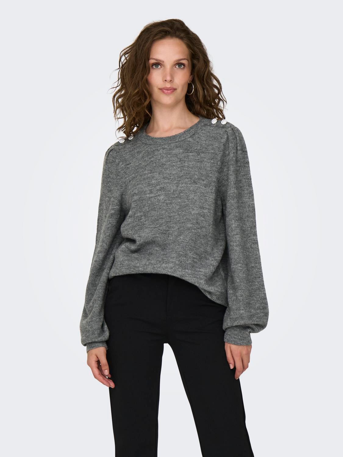 JDYELANORA Strickpullover Dark Grey Melange