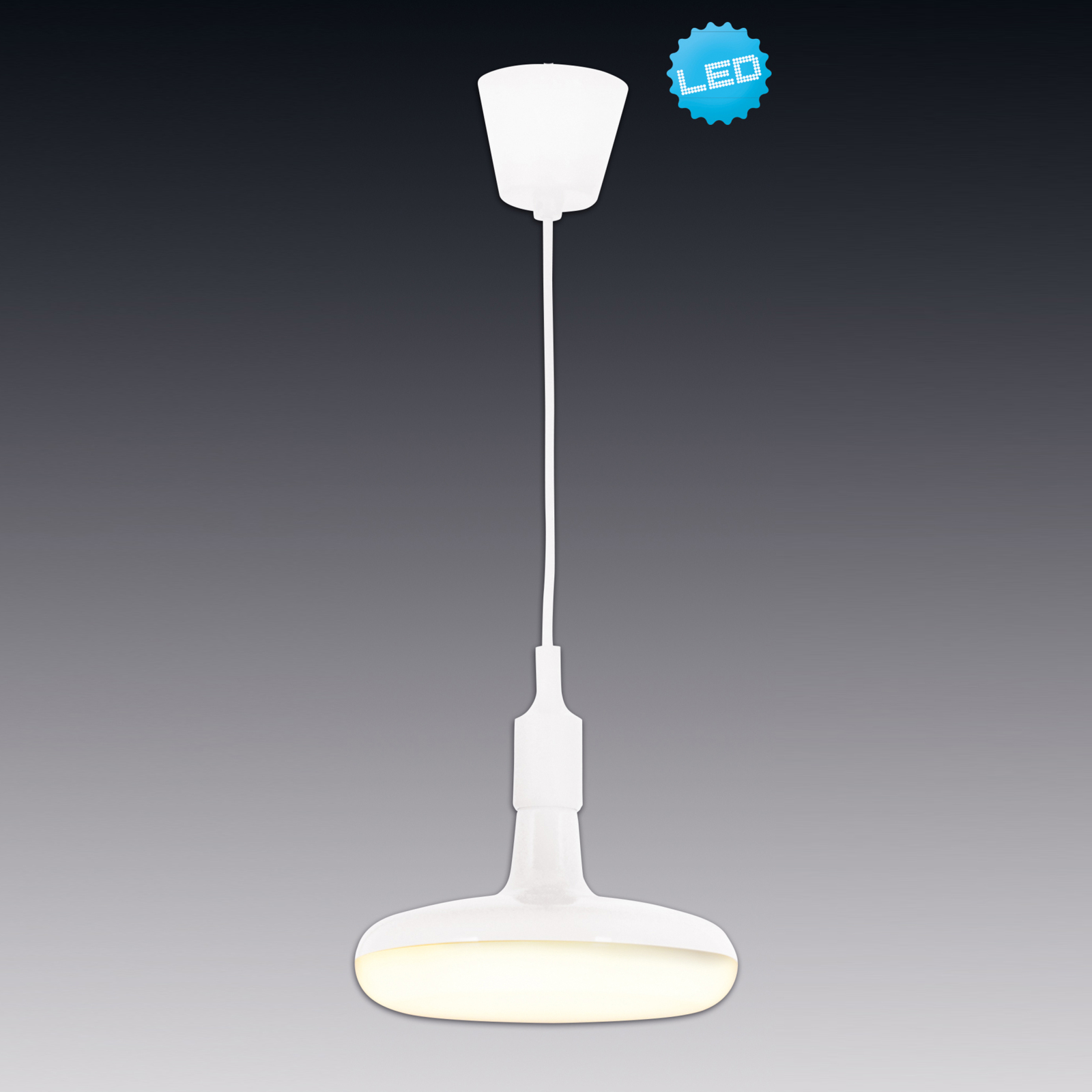 LED-Pendelleuchte UFO - weiß - Ø 22 cm