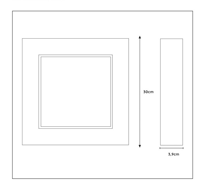 Lucide Brice vierkante plafondlamp 30cm 30W zwart