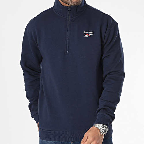 Sweat Col Zippé Quarter Bleu Marine
