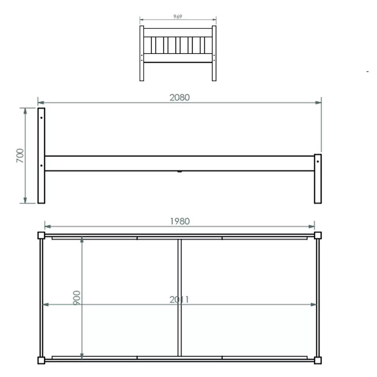 Bett Vilmar       Best Price 90x200 weiss