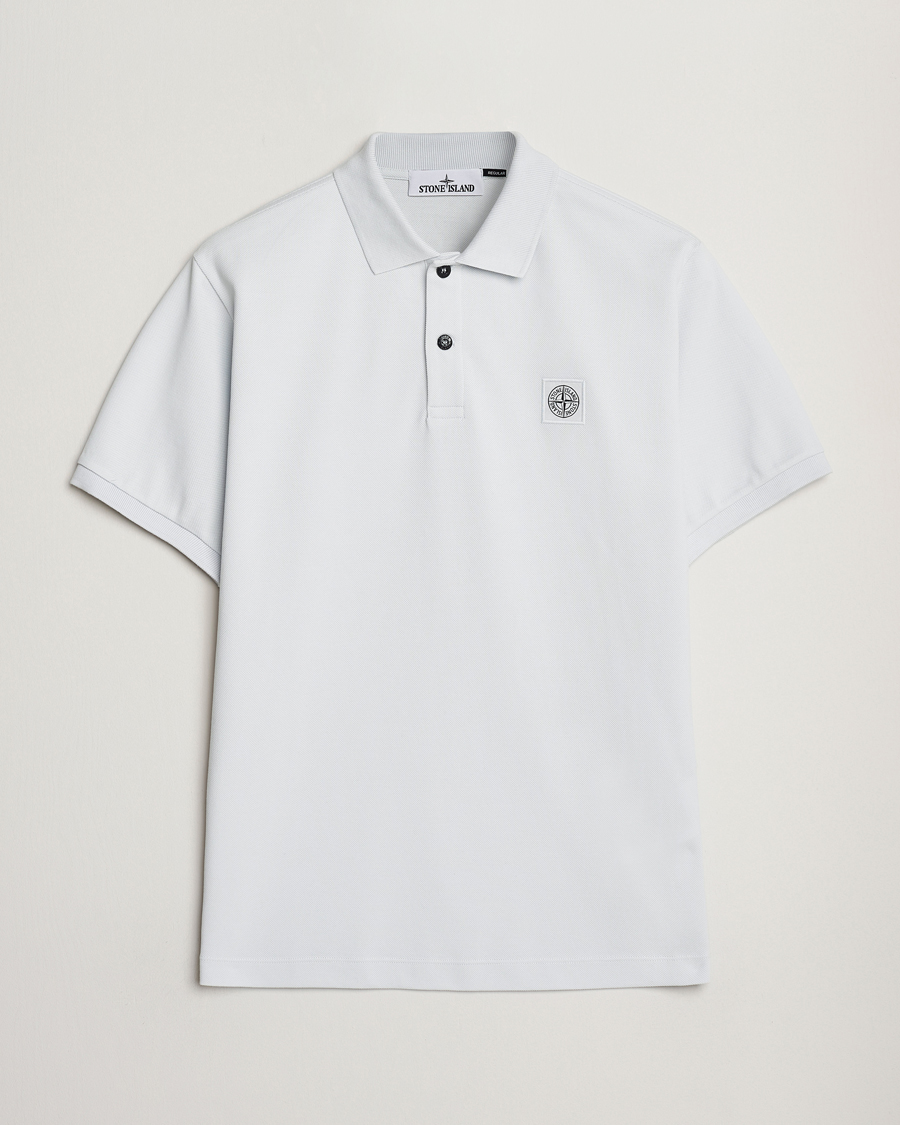 Stone Island Organic Cotton Pique Polo Sky Blue