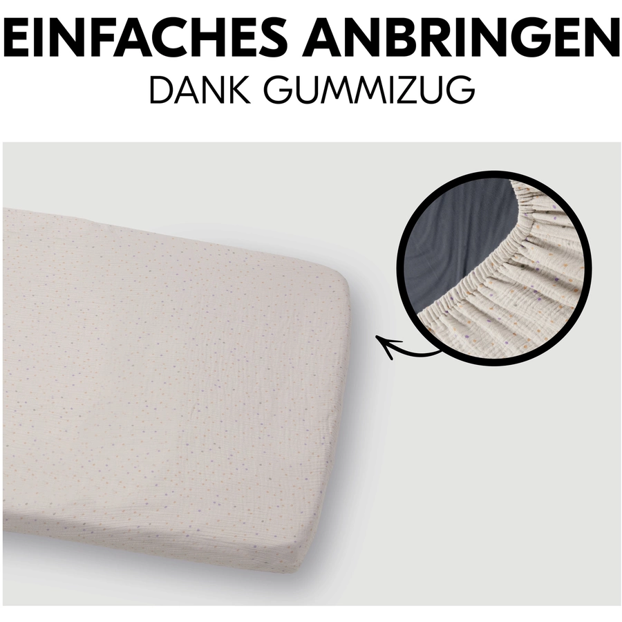 hauck Spannbettlaken für Reisebettmatratzen Beige Dots
