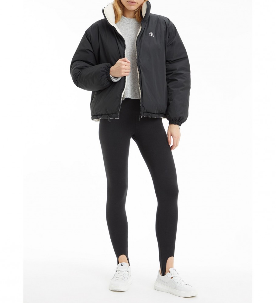 Casaco acolchoado reversível Calvin Klein Jeans, branco/preto