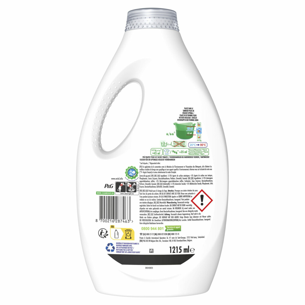 4x Ariel Vloeibaar Wasmiddel Color 27 Wasbeurten1215 ml