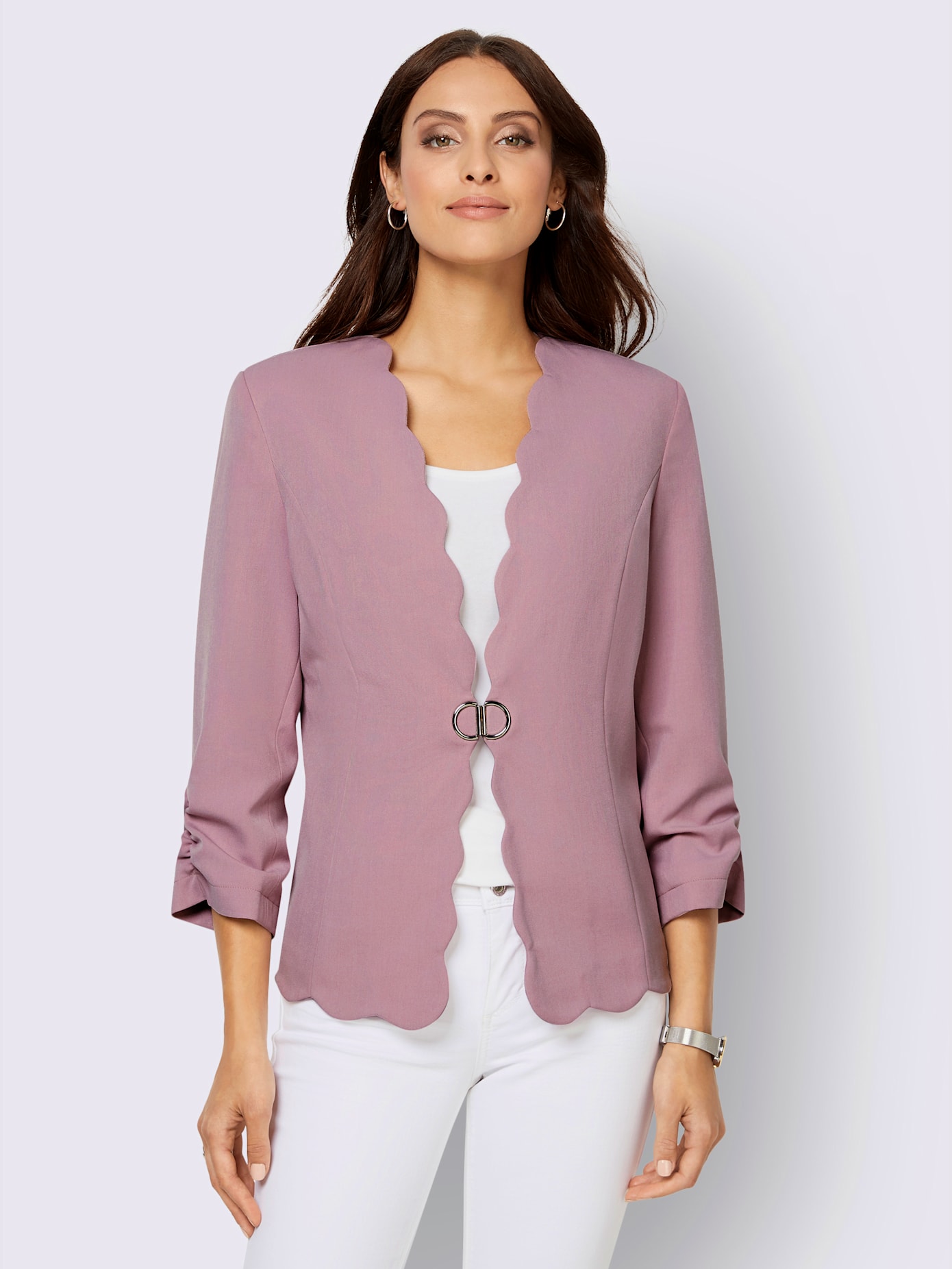 Blazer mélange de matières facile d'entretien