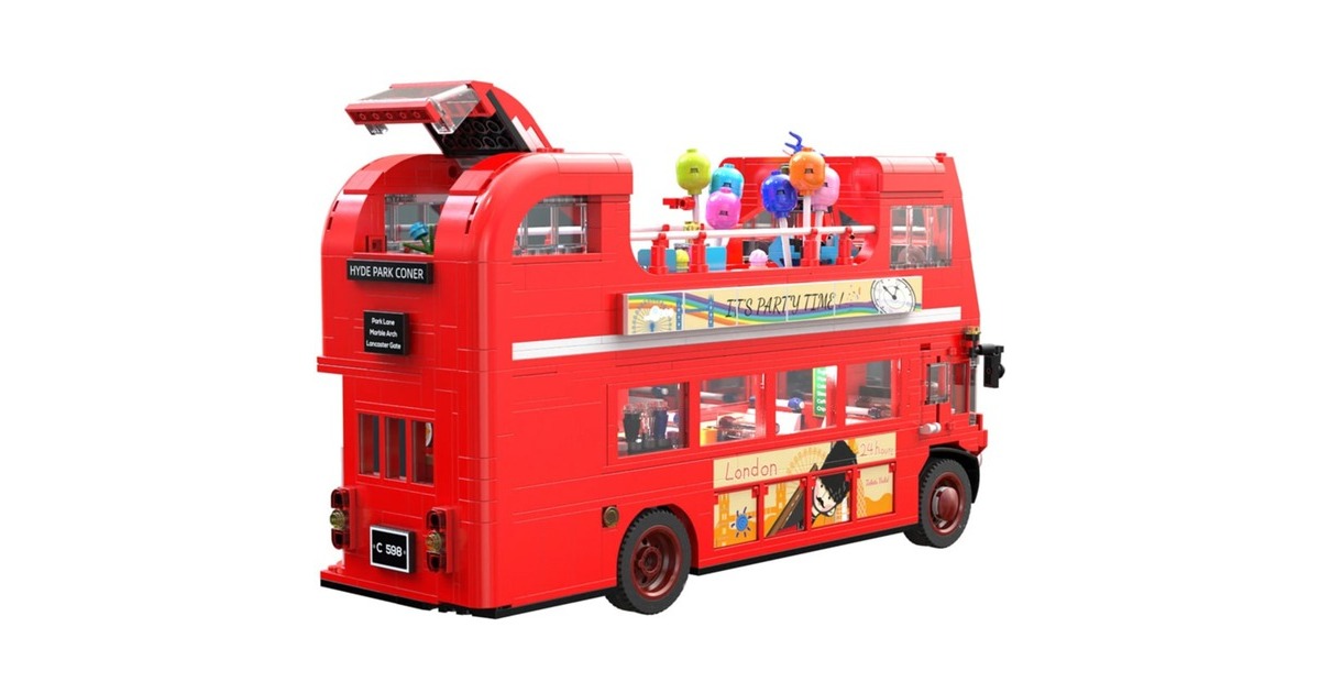 CaDABuilding - London Vintage Tour Bus Constructiespeelgoed  (C59008W)