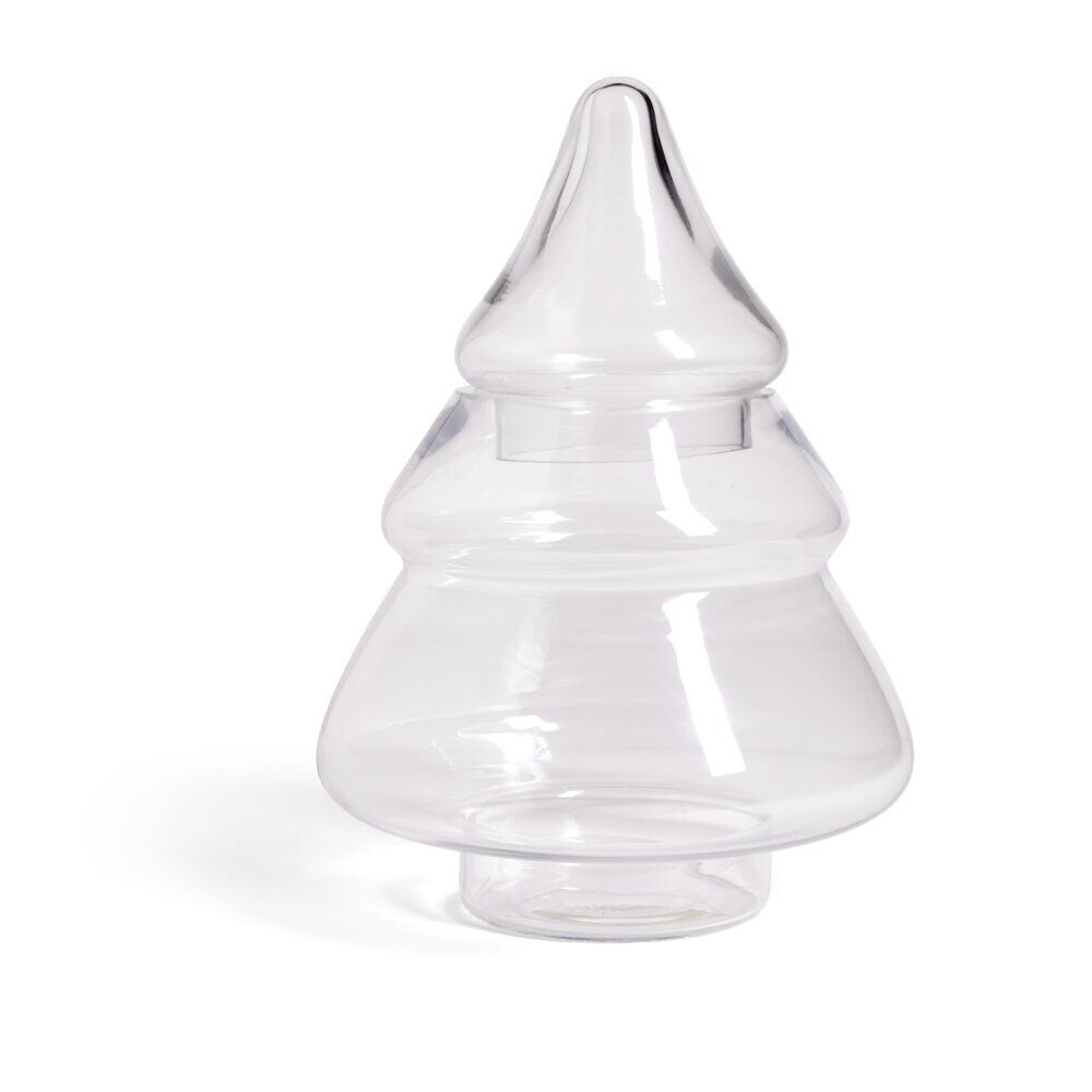 Bonbonnière en verre forme sapin Ø19,5xH28cm
