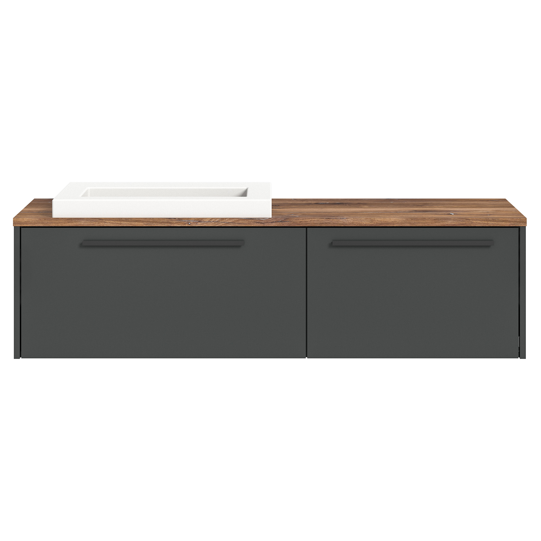 Waschtisch RAMON - grau-Flagstaff Oak - 140 cm