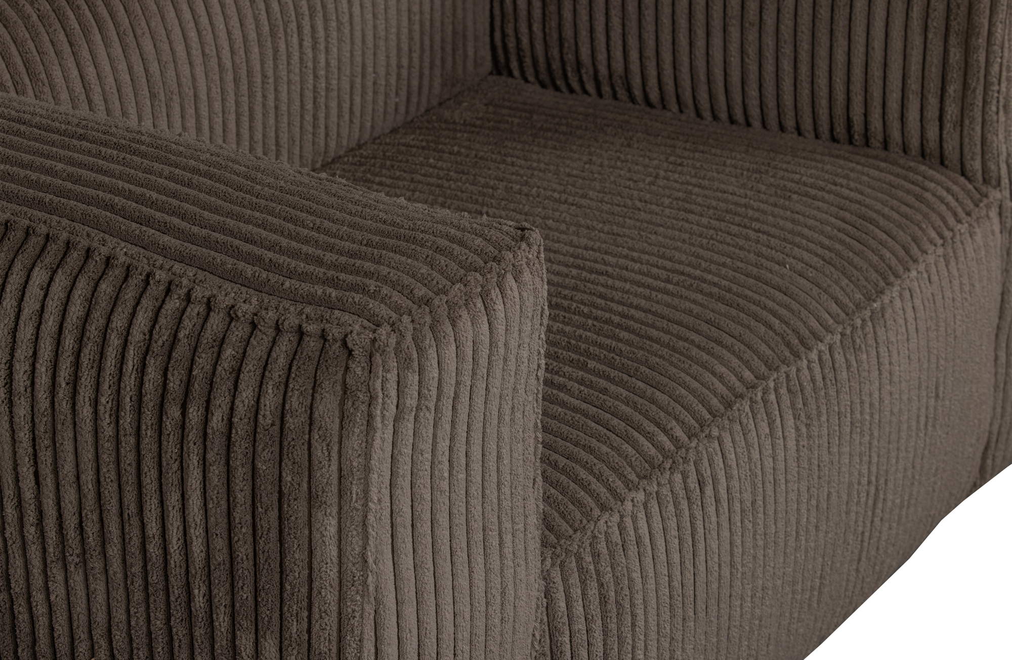 Bean fauteuil grove ribstof Mud