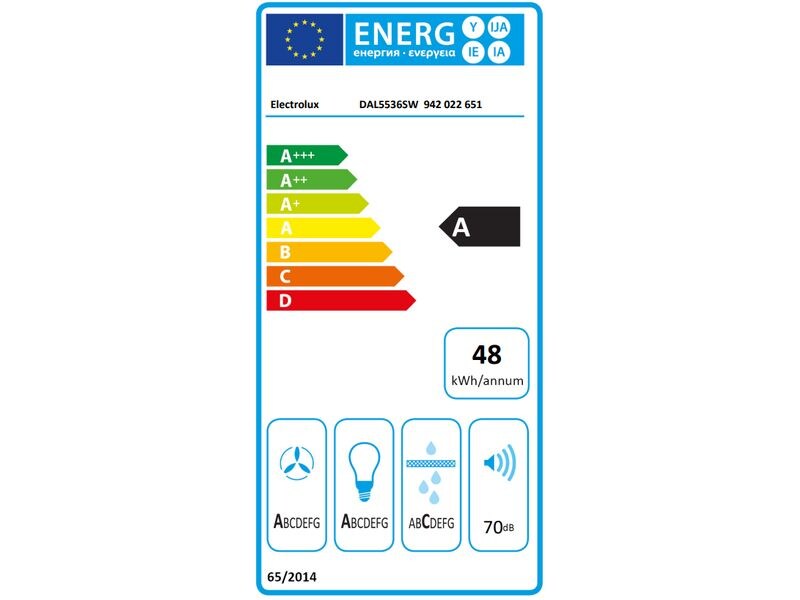 Electrolux Flachschirmhaube DAL5536SW 3 Stufen Dunstabzugshaube für Abluft- und Umluftbetrieb