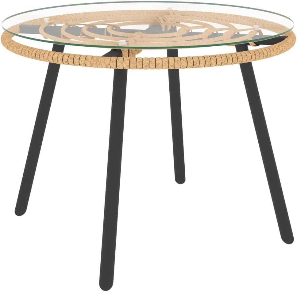 vidaXL Garten Lounge Set 3-TLG., Gartenmöbel Set mit Beigen Kissen, Sitzgruppe für Garten Terrasse, Loungemöbel Sofa L-Form, Poly Rattan
