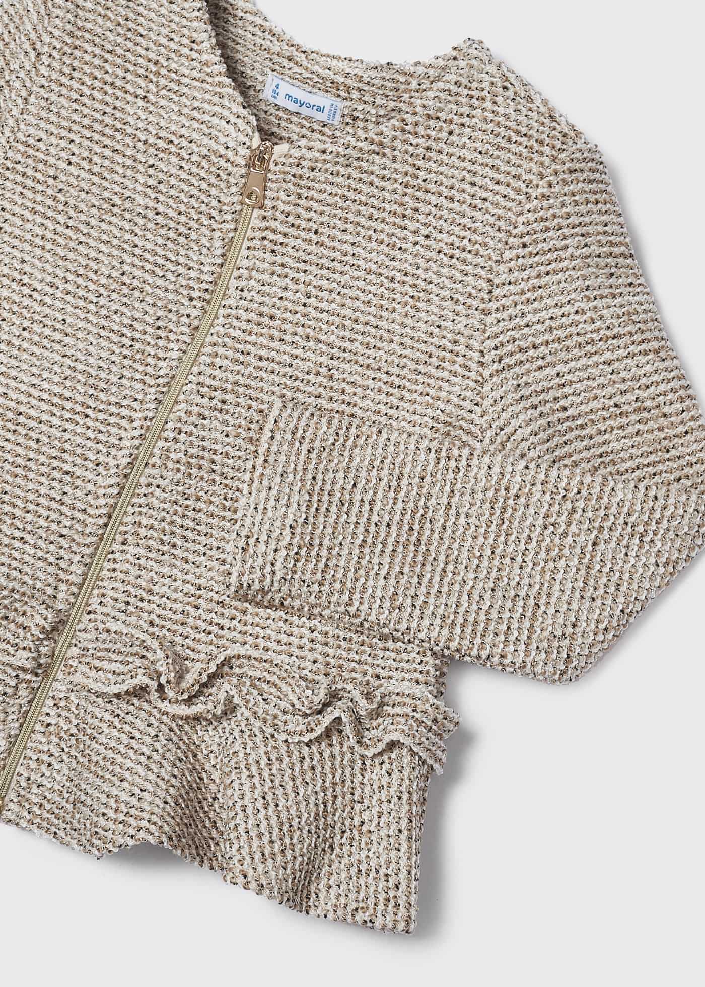 Conjunto de duas peças com blusa de moletom com zíper para meninas