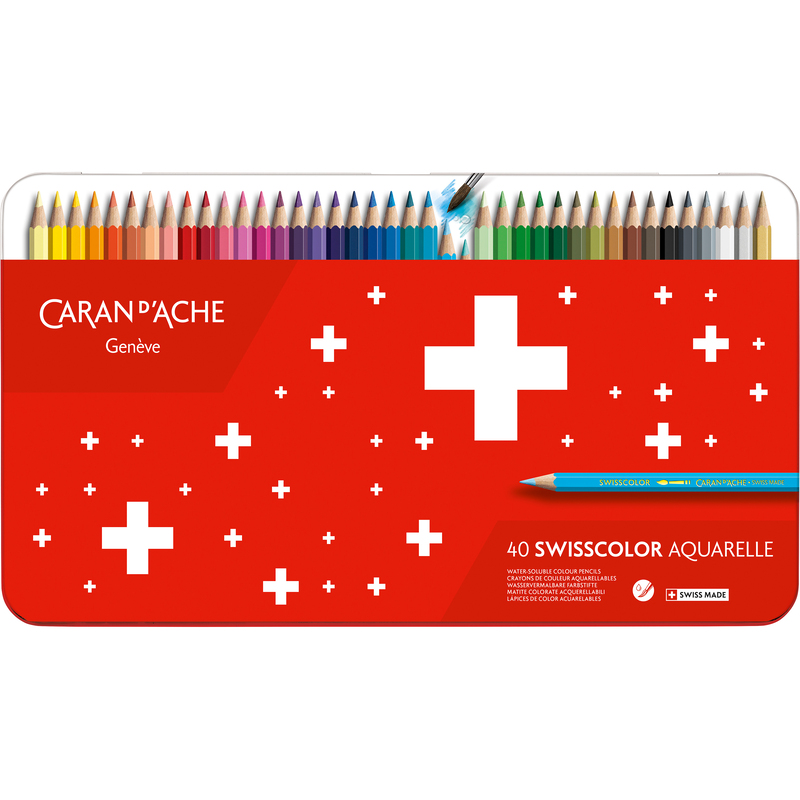 Caran d'Ache Farbsitfte Swisscolor, 40er Schachtel, assortiert