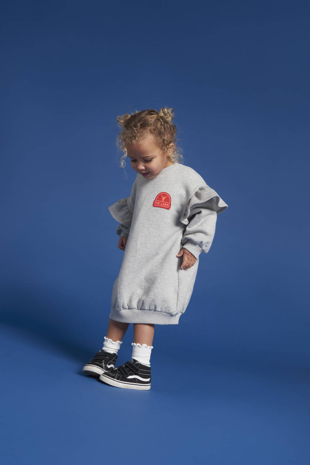 Alix the Label gemêleerde sweatjurk grijs melange