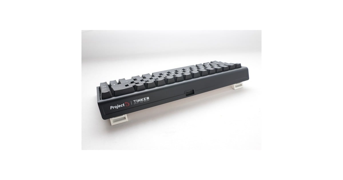DuckyProjectD Tinker 65 met QMK/VIA, toetsenbord  (Zwart/wit, US lay-out, Cherry MX Red, RGB led, Double-shot PBT, Hot-swappable, Gasket mount, 65%)