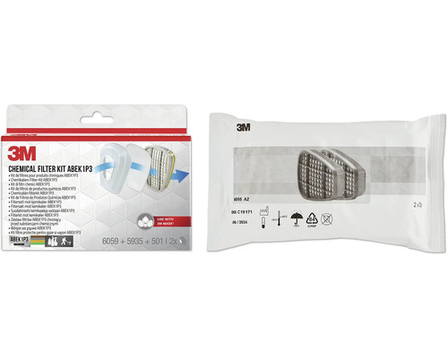 Filterset voor 3M™ 6004BC1-serie verfspuitmaskers, beschermingsniveau ABEK1P3, 2 stuks