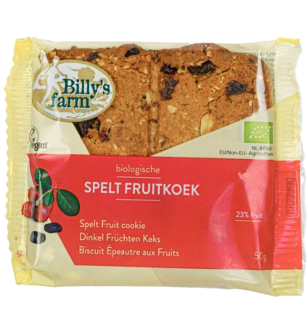 Billy’s Farm Spelt fruitkoek bio (50 gr)