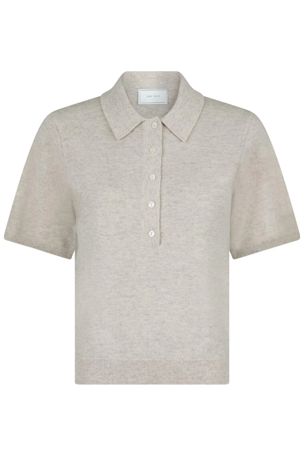 Neo Noir Gracie Knit Polo Tee sand melange