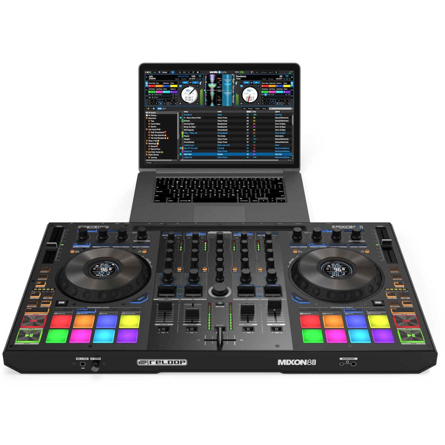 Reloop Mixon 8 Pro 4-kanaals hybride DJ-controller voor Serato DJ Pro