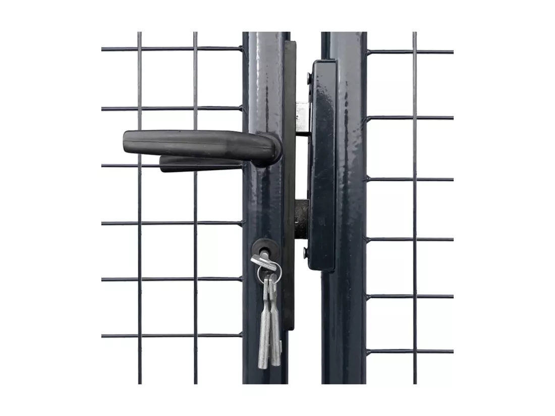 Portail en maille de jardin Acier galvanisé 400 x 175 cm Gris