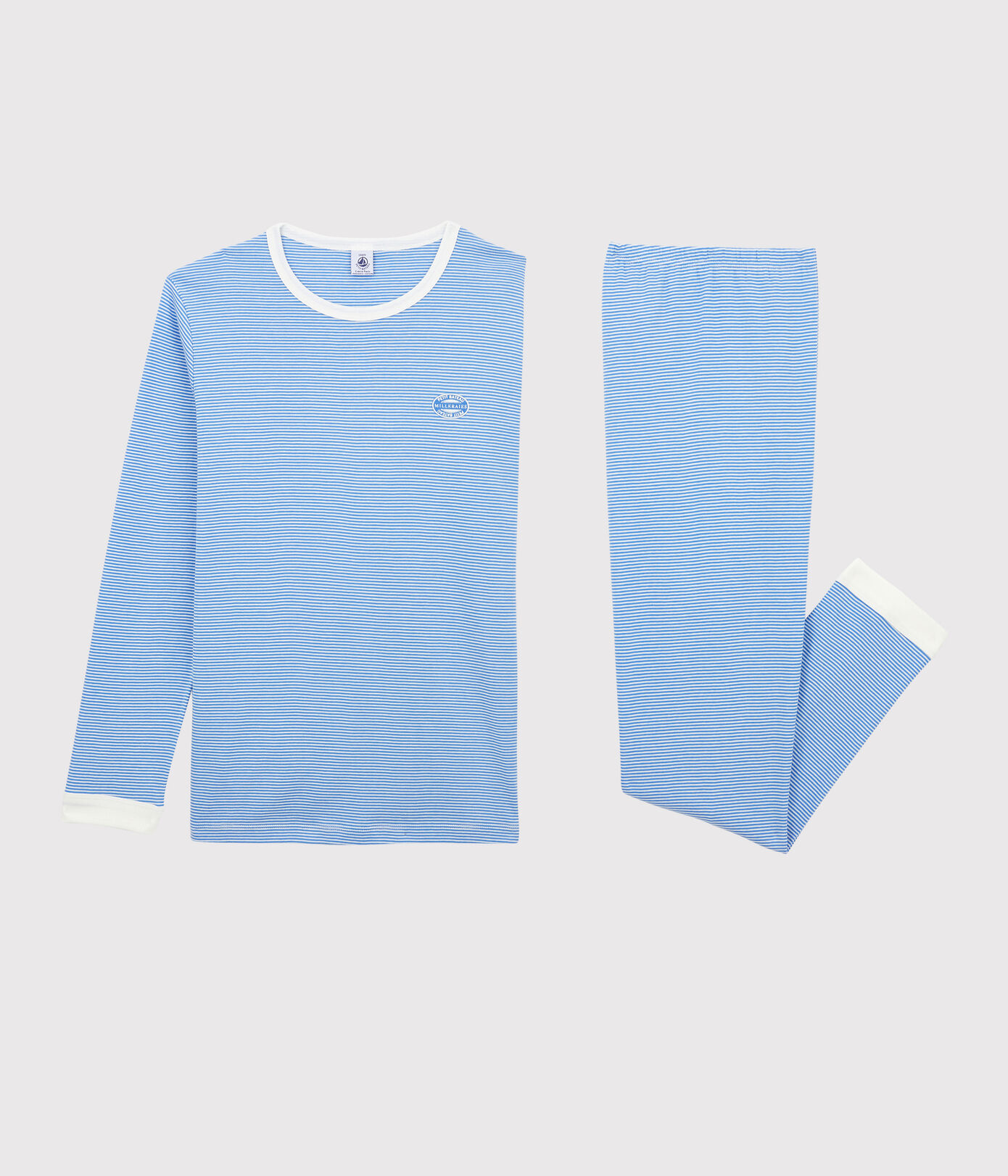 Pyjama milleraies bleu fille/garçon en coton biologique