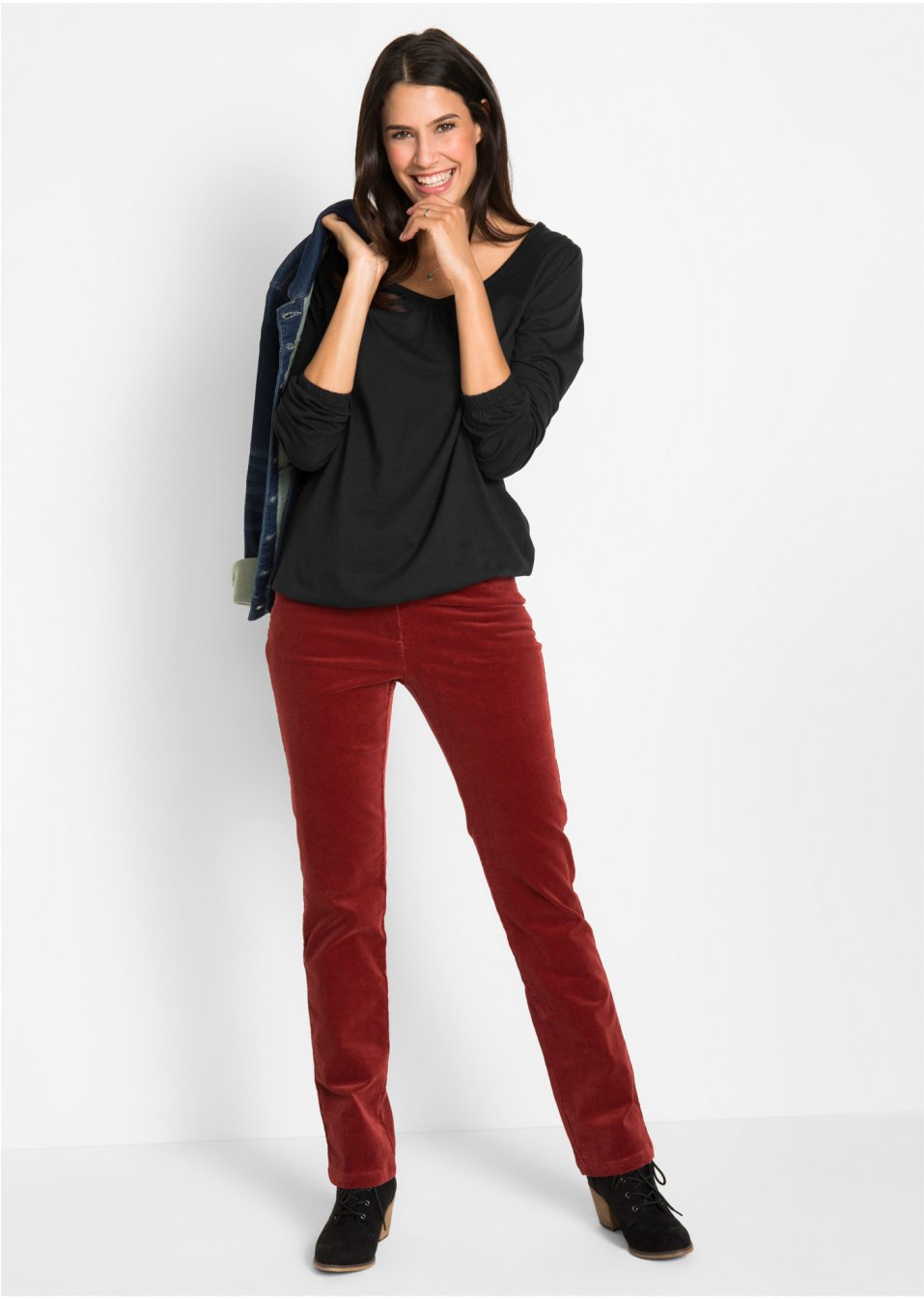T-shirt coton élastiqué, manches longues
