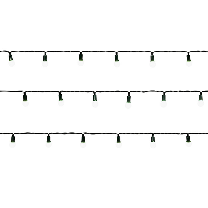 Guirlande lumineuse LED intérieure et extérieure blanc froid câble vert 8 fonctions 13,52 m décor boule