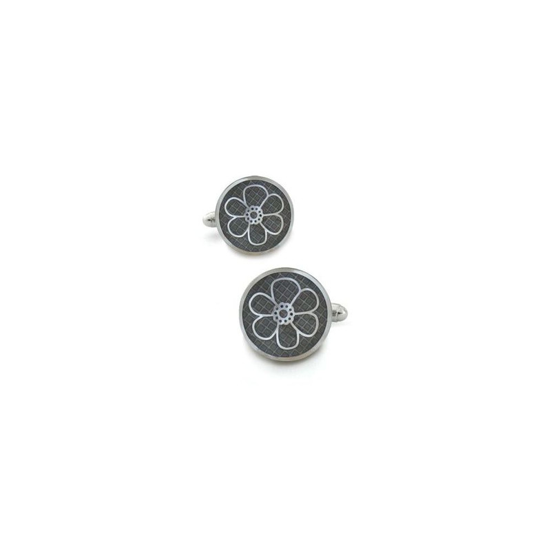 Boutons de manchette, Florence silver. Emaillé