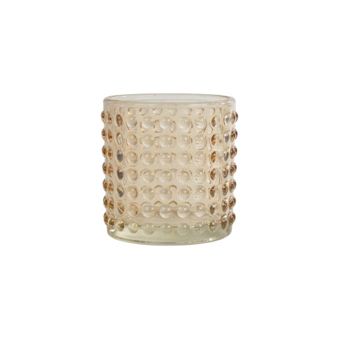 PHOTOPHORE BULLE VERRE TEINTE 7X7.7CM SEMOULE